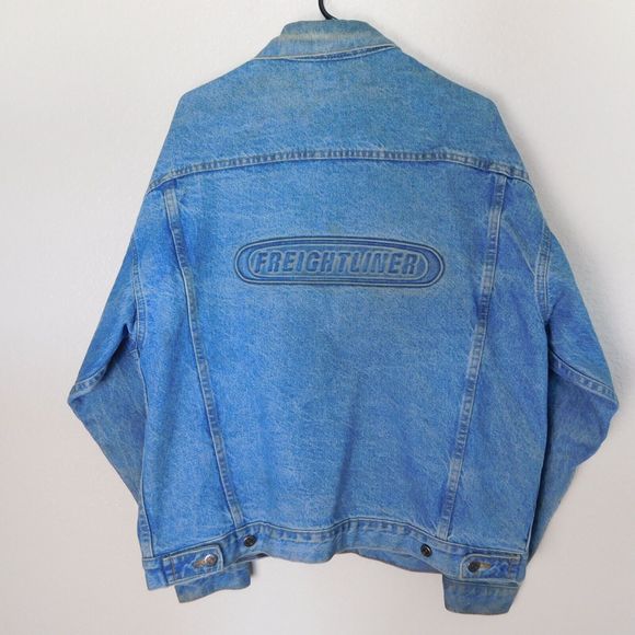 Tyca Denim Jacket Adult L Freightliner Embossed Made in USA Vintage Rare Trucker - Picture 4 of 16